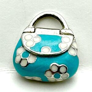 Purse Charm (opens!) enamel and silver